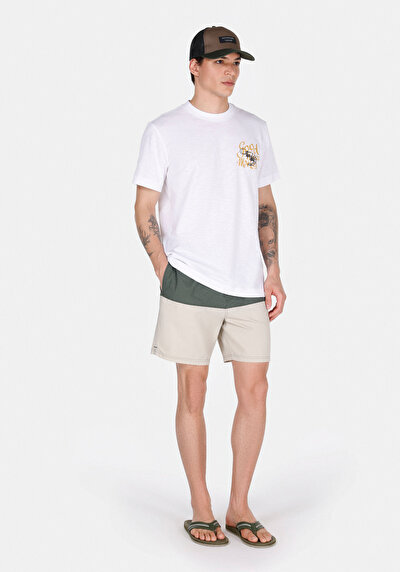 Image de Short De Bain Kaki Slim Fit Doublé Homme