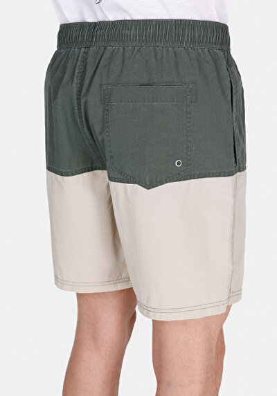 Image de Short De Bain Kaki Slim Fit Doublé Homme
