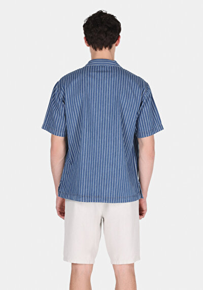 Image de Chemise À Manches Courtes  Rayé Oversize Fit Homme