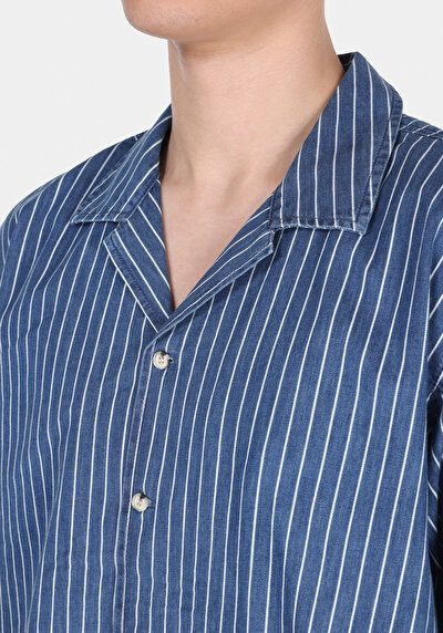 Image de Chemise À Manches Courtes Rayé Oversize Fit Homme
