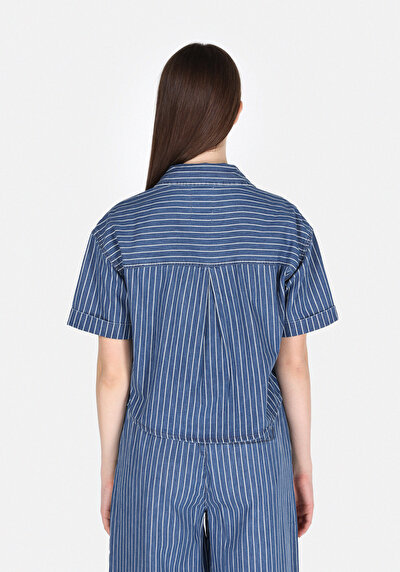 Image de Chemise À Manches Courtes Rayé Oversize Fit Femme