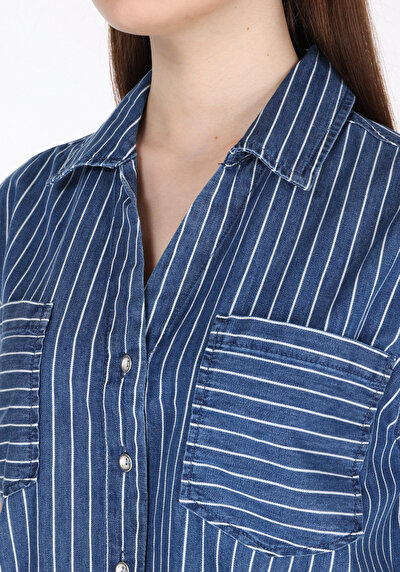 Image de Chemise À Manches Courtes Rayé Oversize Fit Femme