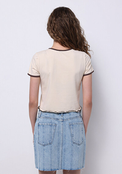 Image de Beige Femmes T-shirt À Manches Courtes