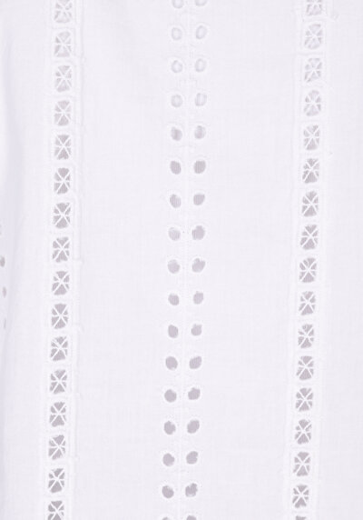 Image de Chemise À Manches Longues Blanc Regular Fit Droit Brodé Femme
