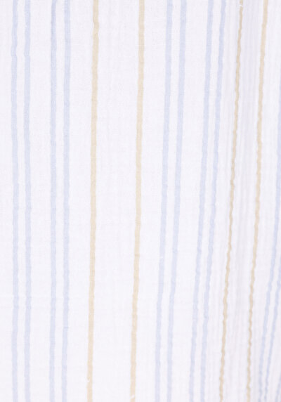 Image de Chemise À Manches Longues Blanc Regular Fit Rayé Mousseline Femme