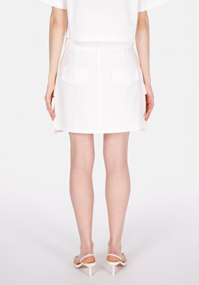 Image de Jupe Blanc Mini Droit Gabardine Mini Femme