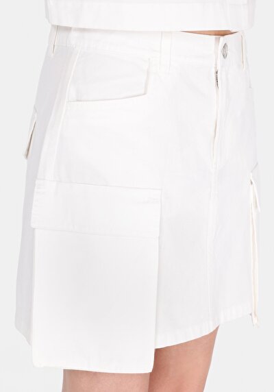 Image de Jupe Blanc Mini Droit Gabardine Mini Femme