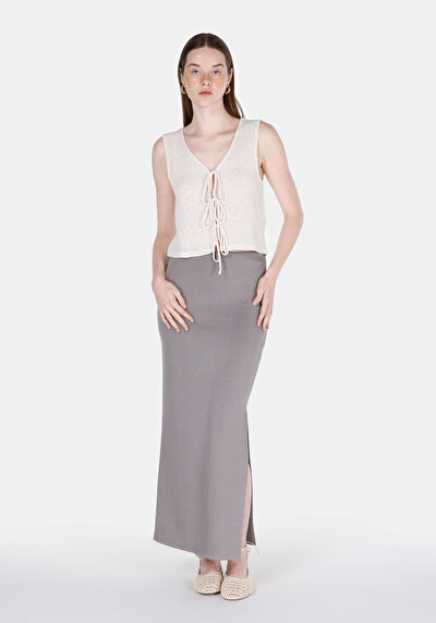 Image de Jupe Gris Slim Fit Droit Plongée Mdi Femme