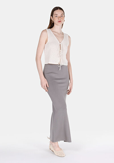 Image de Jupe Gris Slim Fit Droit Plongée Mdi Femme