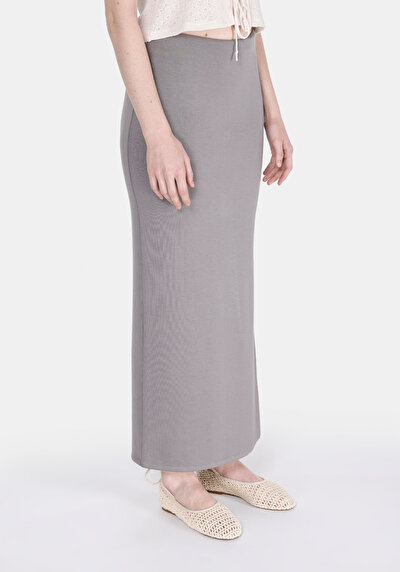 Image de Jupe Gris Slim Fit Droit Plongée Mdi Femme