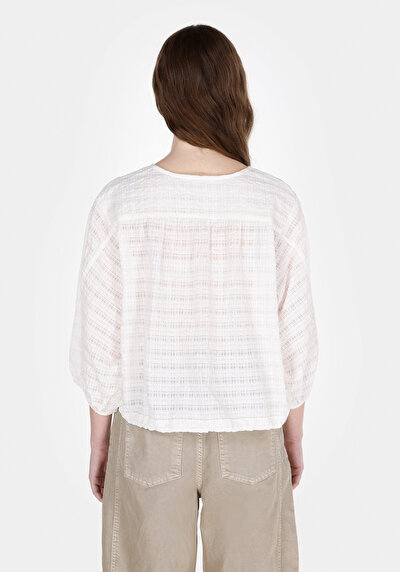 Image de Chemisier À Manches Longues Blanc Regular Fit Femme