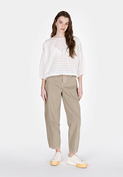 Image de Chemisier À Manches Longues Blanc Regular Fit Femme