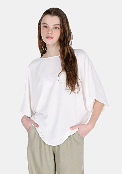 Image de Chemise À Manches Courtes Blanc Droit Regular Fit Femme