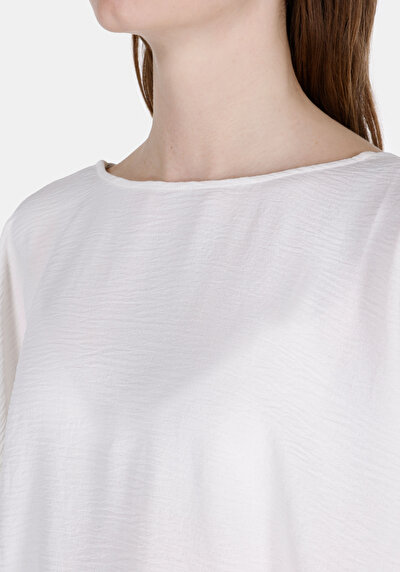 Image de Chemise À Manches Courtes Blanc Droit Regular Fit Femme