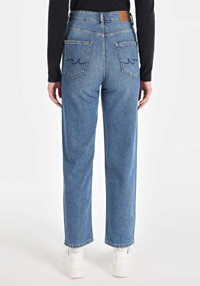 Image de 884 Lauren Pantalon Bleu Straight Leg  En  Straight Fit Femme