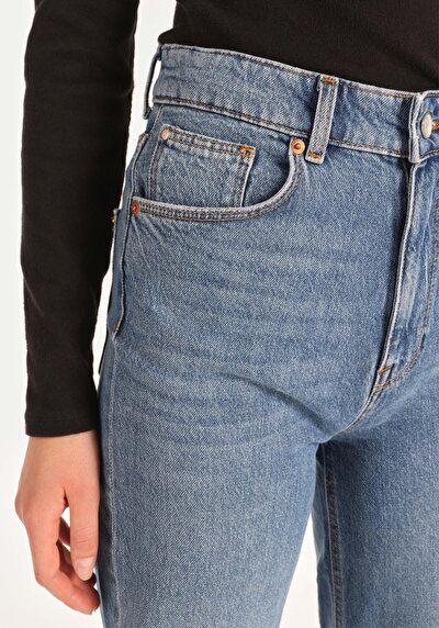Image de 884 Lauren Pantalon Bleu Straight Leg  En  Straight Fit Femme