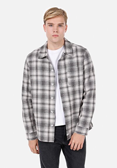 Image de Surchemise Manches Longues Gris Comfort Fit Homme