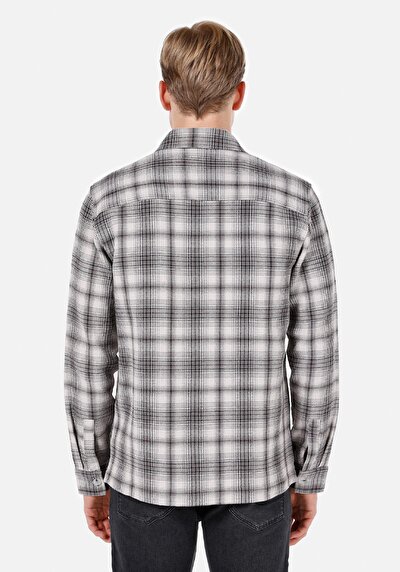 Image de Surchemise Manches Longues Gris Comfort Fit Homme