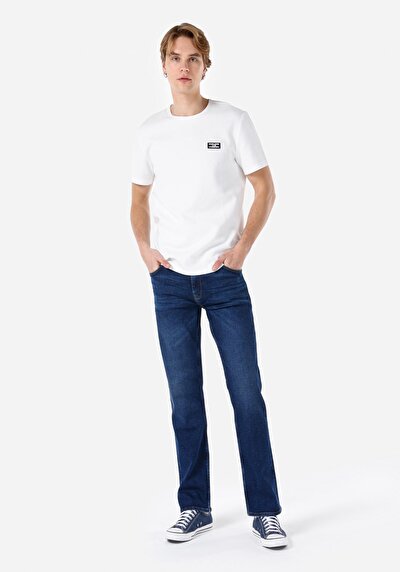 Image de 045 David Pantalon Bleu En Regular Fit Homme