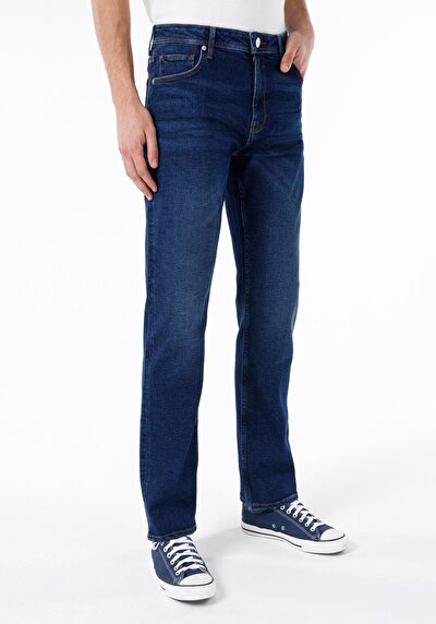 Image de 045 David Pantalon Bleu En Regular Fit Homme