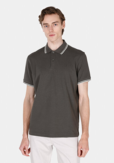 Image de Kaki Homme T-shirt Polo À Manches Courtes