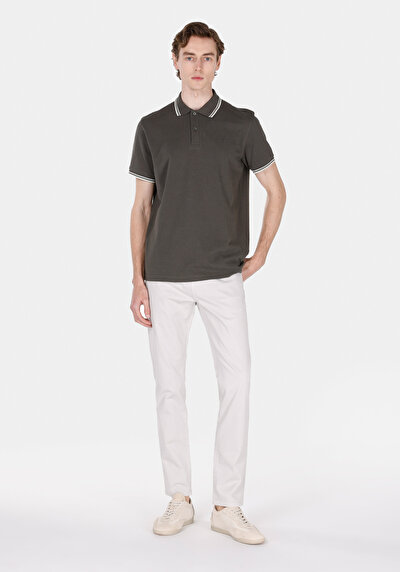 Image de Kaki Homme T-shirt Polo À Manches Courtes