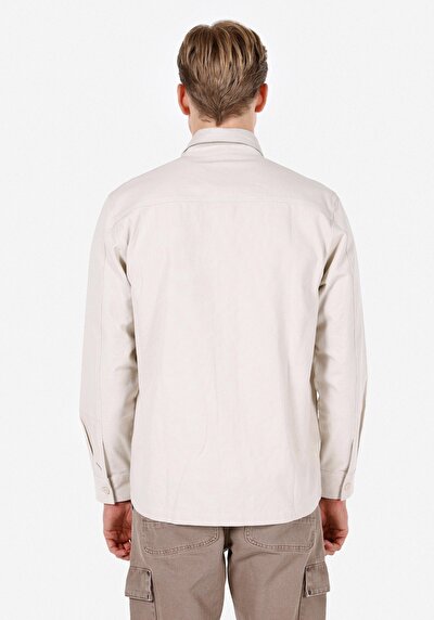 Image de Surchemise Manches Longues Ecru Comfort Fit Homme