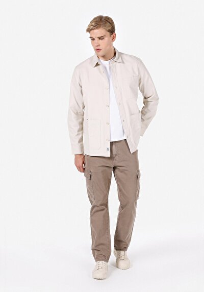 Image de Surchemise Manches Longues Ecru Comfort Fit Homme