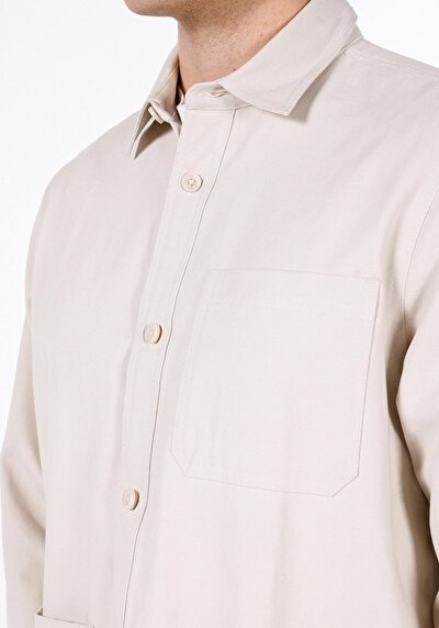 Image de Surchemise Manches Longues Ecru Comfort Fit Homme