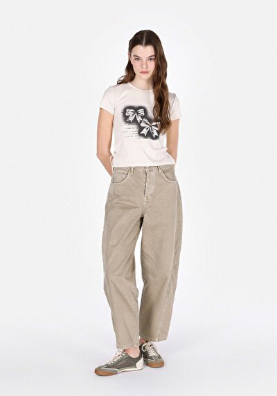 Image de Blouse À Manches Courtes Ecru Slim Fit Manches Courtes Femme