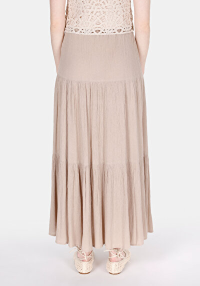 Image de Jupe Beige  Droit Uni Maxi Femme
