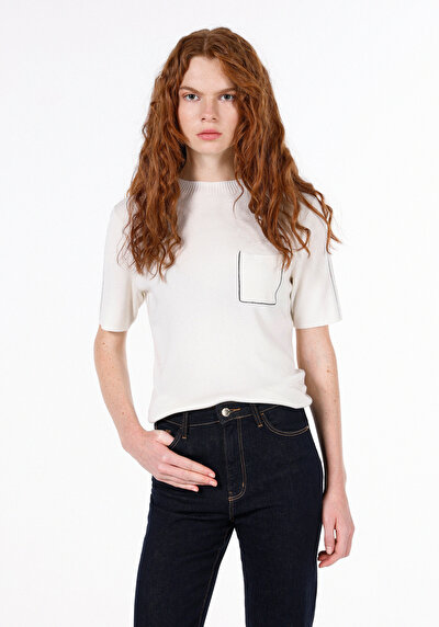 Image de Tricot Ecru Slim Fit Femme