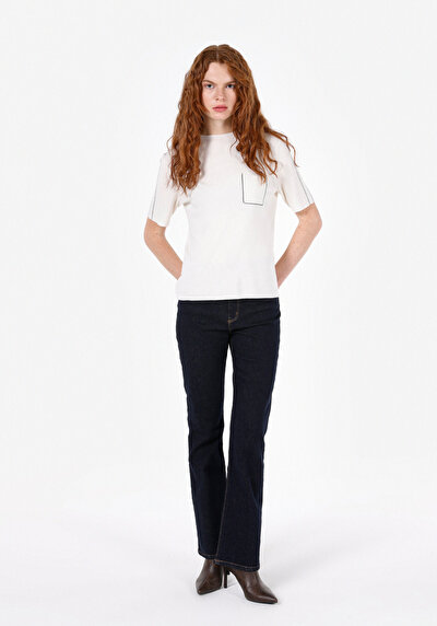 Image de Tricot Ecru Slim Fit Femme