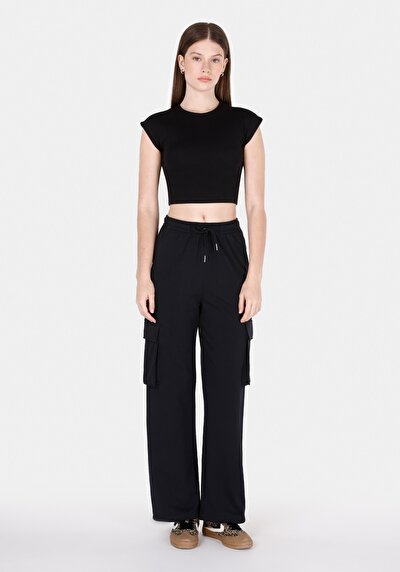 Afficher les détails de Pantalon De Survêtement Noir Regular Fit Femme