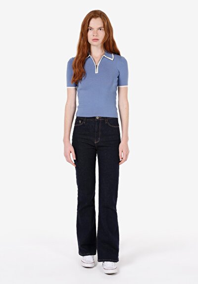Image de Tricot Bleu Slim Fit  Femme