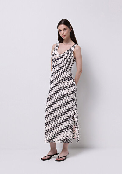 Image de Robe Ecru Regular Fit  Mdi Jacquard Femme