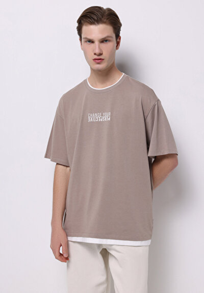 Image de Beige Homme T-shirt À Manches Courtes