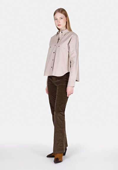 Image de Chemise À Manches Longues Vizon Regular Fit Droit Panama Femme
