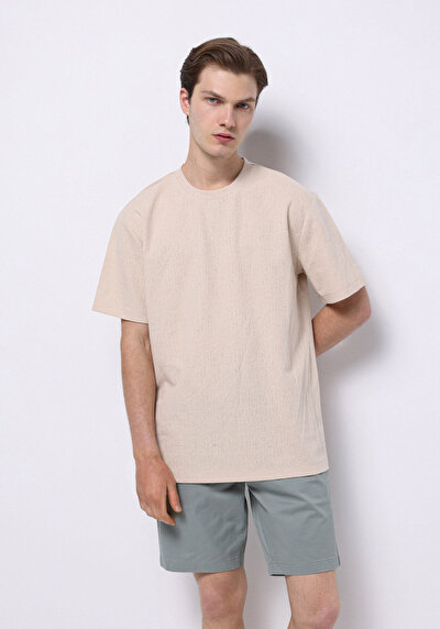 Image de T-shirt À Manches Courtes Beige Comfort Fit Jakarli Homme