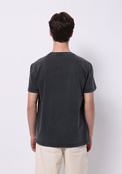 Image de T-shirt À Manches Courtes Anthracite Regular Fit Droit Homme