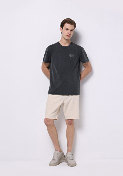 Image de T-shirt À Manches Courtes Anthracite Regular Fit Droit Homme