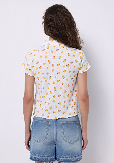 Image de Ecru Imprimé Slim Fit Femme