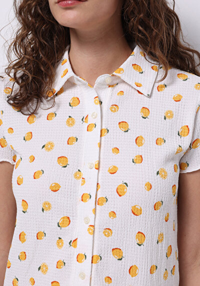 Image de Ecru Imprimé Slim Fit Femme