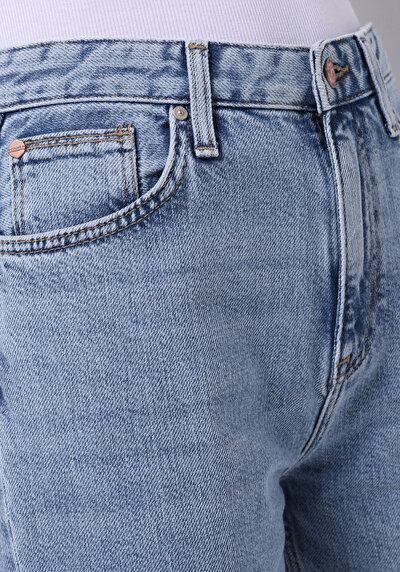 Image de 884 Lauren Pantalon  Straight Leg High Rise En Jean Straight Fit Femme