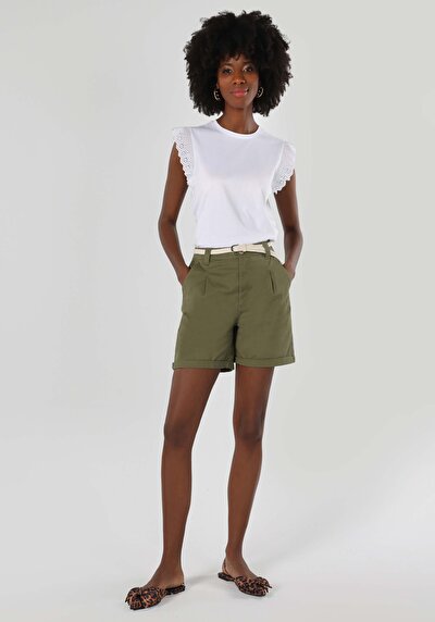 Image de Short Kaki Regular Fit Femme