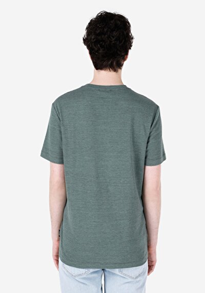 Image de T-shirt À Manches Courtes Vert Regular Fit Jakarli Homme