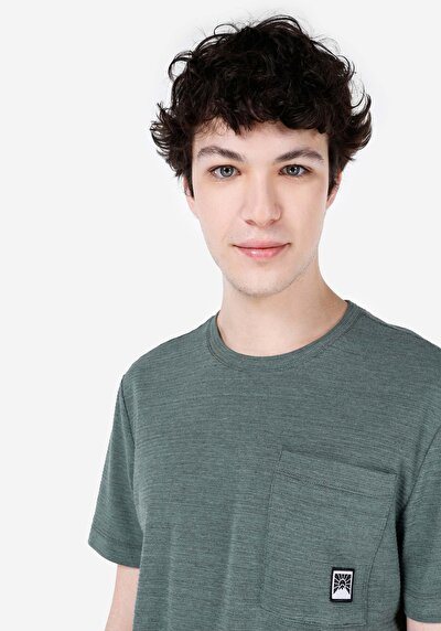Image de T-shirt À Manches Courtes Vert Regular Fit Jakarli Homme