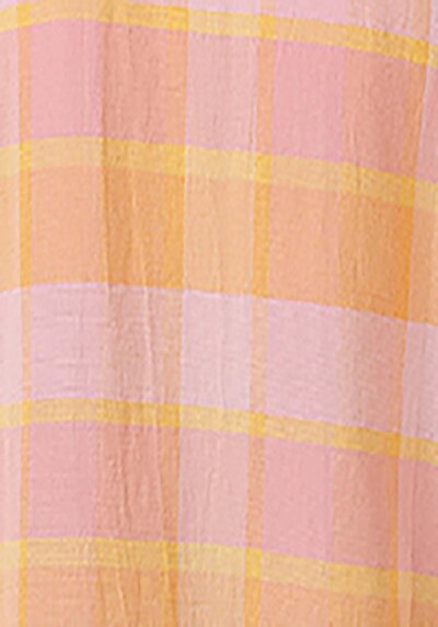 Image de Chemise À Manches Longues Saumon Relaxed Fit Plaid Ratière Femme