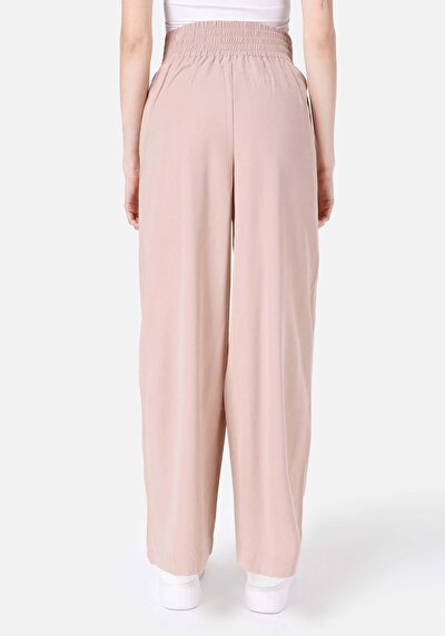 Afficher les détails de Pantalon Rose Wide Leg High Rise  Regular Fit Femme
