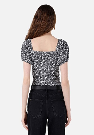 Image de T-shirt À Manches Courtes Noir Slim Fit Femme